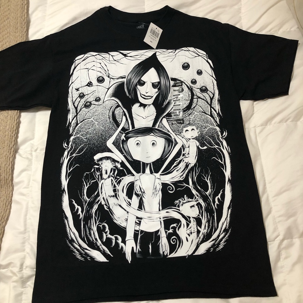 👻 Coraline Black Graphic T-Shirt